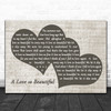Michael Bolton A Love so Beautiful Landscape Music Script Two Hearts Song Lyric Music Art Print