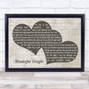 Eric Clapton Wonderful Tonight Landscape Music Script Two Hearts Song Lyric Music Art Print