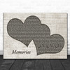 Maroon 5 Memories Landscape Music Script Two Hearts Song Lyric Music Art Print