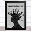 Queen I Want To Break Free Musical Instrument Mohawk Song Lyric Music Art Print