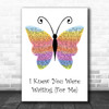 George Michael I Knew You Were Waiting (For Me) Rainbow Butterfly Song Lyric Music Art Print