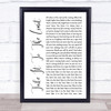 Huey Lewis And The News Stuck With You Rustic Script Song Lyric Music Art Print
