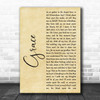 Jim McCann Grace Rustic Script Song Lyric Music Art Print