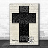 Laura Story Blessings Music Script Christian Memorial Cross Song Lyric Music Art Print