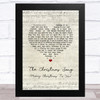 Nat King Cole The Christmas Song (Merry Christmas To You) Script Heart Song Lyric Music Art Print