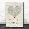 Boyce Avenue Wherever You Will Go Script Heart Song Lyric Music Art Print