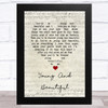 Elvis Presley Young And Beautiful Script Heart Song Lyric Music Art Print