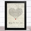 Jack Savoretti Dying For Your Love Script Heart Song Lyric Music Art Print