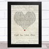 Aslan Wish You Were Here Script Heart Song Lyric Music Art Print