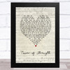 The Mission Tower of Strength Script Heart Song Lyric Music Art Print