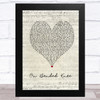 Boyz II Men On Bended Knee Script Heart Song Lyric Music Art Print