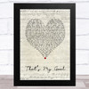 Shayne Ward Thats My Goal Script Heart Song Lyric Music Art Print