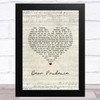 The Beatles Dear Prudence Script Heart Song Lyric Music Art Print