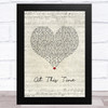 Algebra At This Time Script Heart Song Lyric Music Art Print