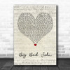 Jimmy Dean Big Bad John Script Heart Song Lyric Music Art Print