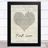 BTS First Love Script Heart Song Lyric Music Art Print