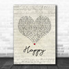 The Carpenters Happy Script Heart Song Lyric Music Art Print