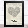 CamelPhat & Elderbrook Cola Script Heart Song Lyric Music Art Print