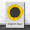 UB40 Kingston Town Grey Script Sunflower Song Lyric Music Art Print