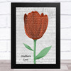 The Lumineers Stubborn Love Grey Script Watercolour Tulip Song Lyric Music Art Print