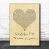 Baz Luhrmann Everybody's Free To Wear Sunscreen Vintage Heart Song Lyric Music Art Print