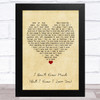 Terah Kuykendall & Allen White I Don't Know Much (But I Know I Love You) Vintage Heart Song Lyric Music Art Print