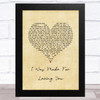 Kristel Fulgar I Was Made For Loving You Vintage Heart Song Lyric Music Art Print