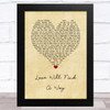 Lionel Richie Love Will Find A Way Vintage Heart Song Lyric Music Art Print