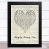 Isla Grant Simply Being You Vintage Heart Song Lyric Music Art Print