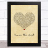 Joe Esposito You're the Best Vintage Heart Song Lyric Music Art Print