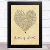 We The Kings Queen of Hearts Vintage Heart Song Lyric Music Art Print