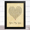 Buckcherry Open My Eyes Vintage Heart Song Lyric Music Art Print