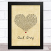 Bastille Good Grief Vintage Heart Song Lyric Music Art Print