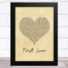 BTS First Love Vintage Heart Song Lyric Music Art Print