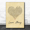 Layo & Bushwacka! Love Story Vintage Heart Song Lyric Music Art Print