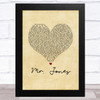 Counting Crows Mr. Jones Vintage Heart Song Lyric Music Art Print