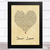 Dirty Heads Your Love Vintage Heart Song Lyric Music Art Print