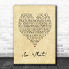 jxdn So What! Vintage Heart Song Lyric Music Art Print