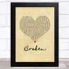 Jess Glynne Broken Vintage Heart Song Lyric Music Art Print