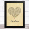 Trisha Yearwood Broken Vintage Heart Song Lyric Music Art Print