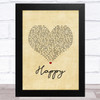 The Carpenters Happy Vintage Heart Song Lyric Music Art Print