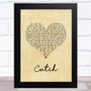 The Cure Catch Vintage Heart Song Lyric Music Art Print