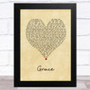 The Wolfe Tones Grace Vintage Heart Song Lyric Music Art Print