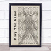 Queen Play The Game Freddie Mercury Shadow Song Lyric Music Wall Art Print