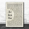 Patrick Swayze She's like the Wind Vintage Script Song Lyric Music Art Print