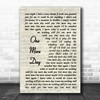 Diamond Rio One More Day Vintage Script Song Lyric Music Art Print