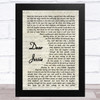 Madonna Dear Jessie Vintage Script Song Lyric Music Art Print