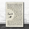 Take That Said It All Vintage Script Song Lyric Music Art Print