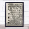 Phil Collins Separate Lives Shadow Song Lyric Music Wall Art Print