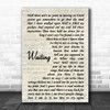 George Michael Waiting Vintage Script Song Lyric Music Art Print